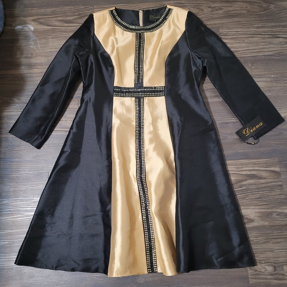 Elegant Black and Gold Dress